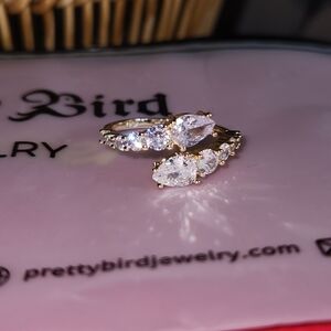 Pretty Bird Gold Plated Adjustable Snake Ring